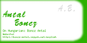 antal boncz business card